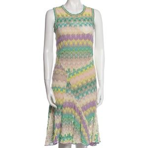 Auth Missoni Multicolor Chevron Sleeveless Mini Dress Sz Small